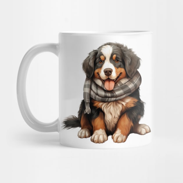 Winter Bernese Mountain Dog by Chromatic Fusion Studio